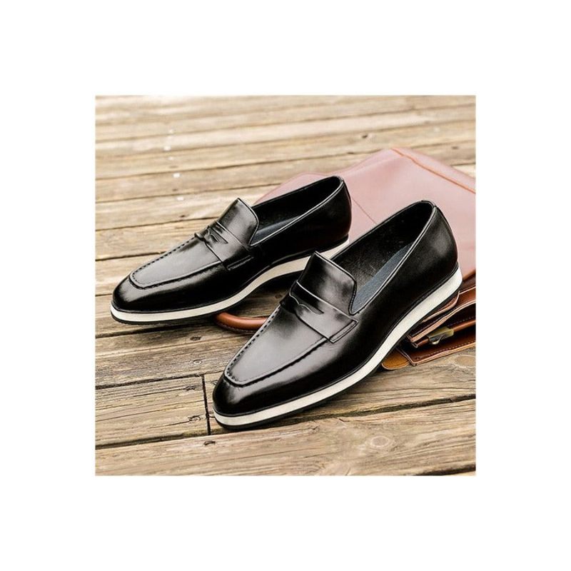 Herren-loafer Exotische Slip-on-brogues Mit Spitzer Zehenpartie - Schwarz