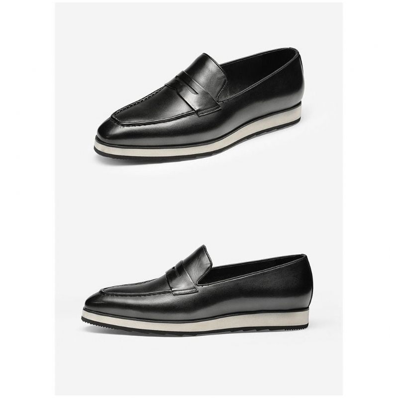 Herren-loafer Exotische Slip-on-brogues Mit Spitzer Zehenpartie - Schwarz