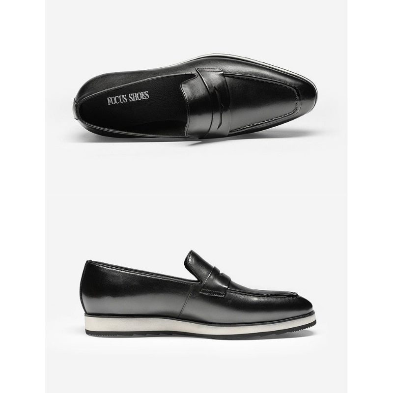 Herren-loafer Exotische Slip-on-brogues Mit Spitzer Zehenpartie - Schwarz