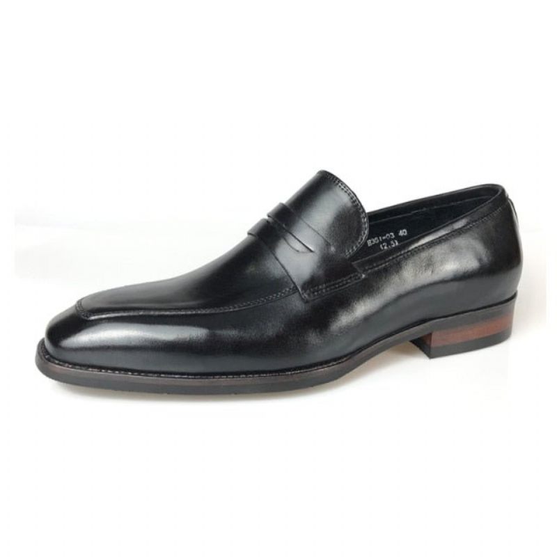 Herren-loafer Exotisches Leder Spitze Zehenpartie Business-brogue-schuhe - Schwarz