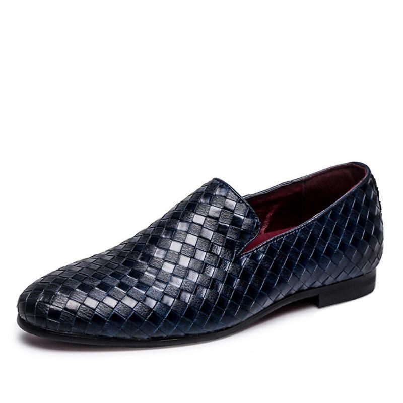 Herren-loafer Extravagante Luxus-loafer Aus Glänzendem Lackleder - Blau