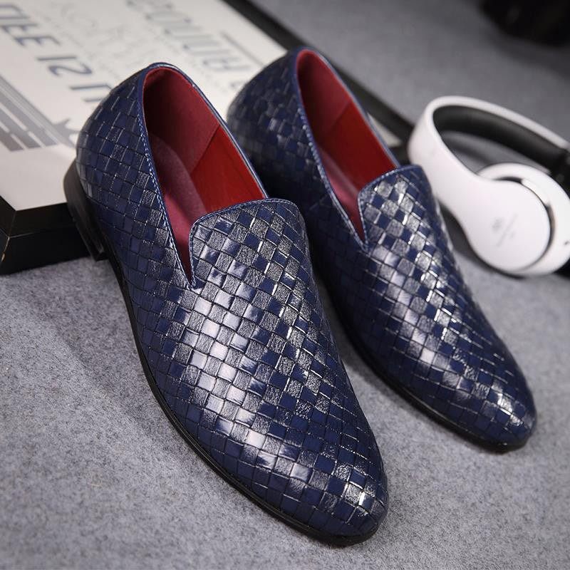 Herren-loafer Extravagante Luxus-loafer Aus Glänzendem Lackleder - Blau