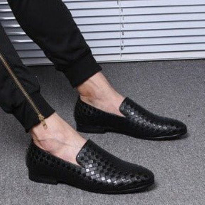 Herren-loafer Extravagante Luxus-loafer Aus Glänzendem Lackleder - Schwarz