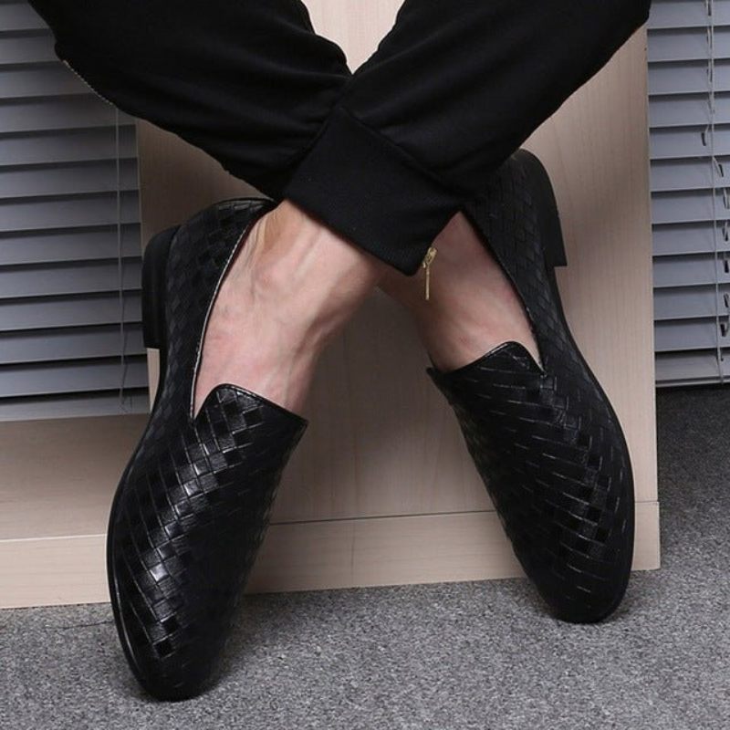 Herren-loafer Extravagante Luxus-loafer Aus Glänzendem Lackleder - Schwarz