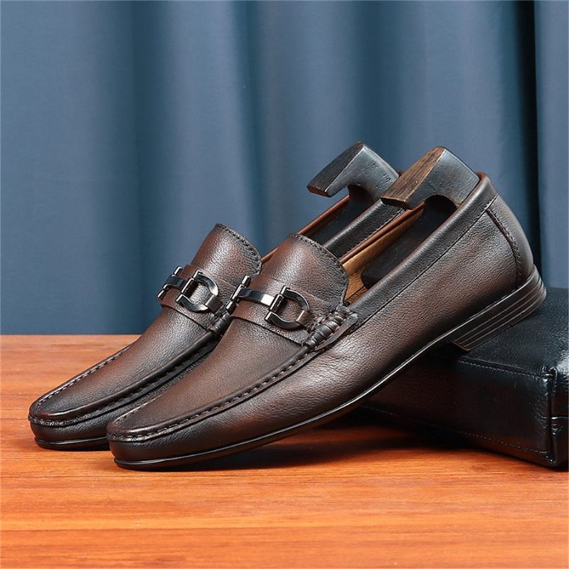 Herren-loafer Hazel Luxuriöse Slip-on-loafer Aus Leder - Kaffee