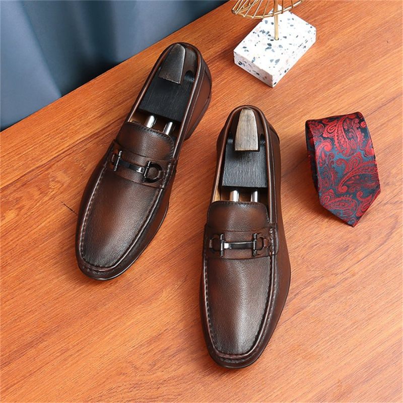 Herren-loafer Hazel Luxuriöse Slip-on-loafer Aus Leder - Kaffee