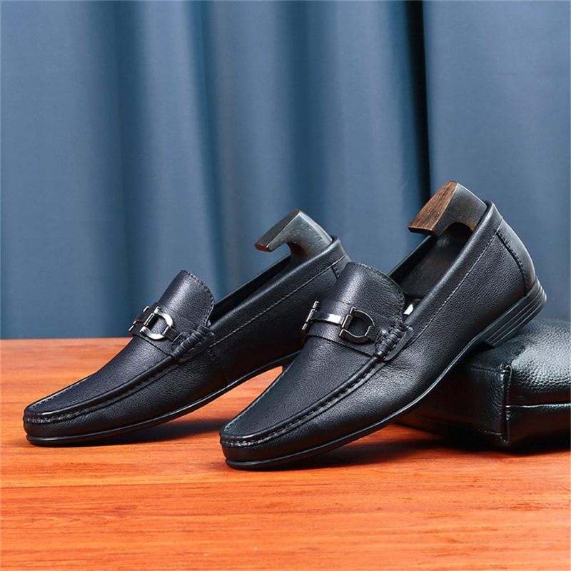 Herren-loafer Hazel Luxuriöse Slip-on-loafer Aus Leder - Schwarz