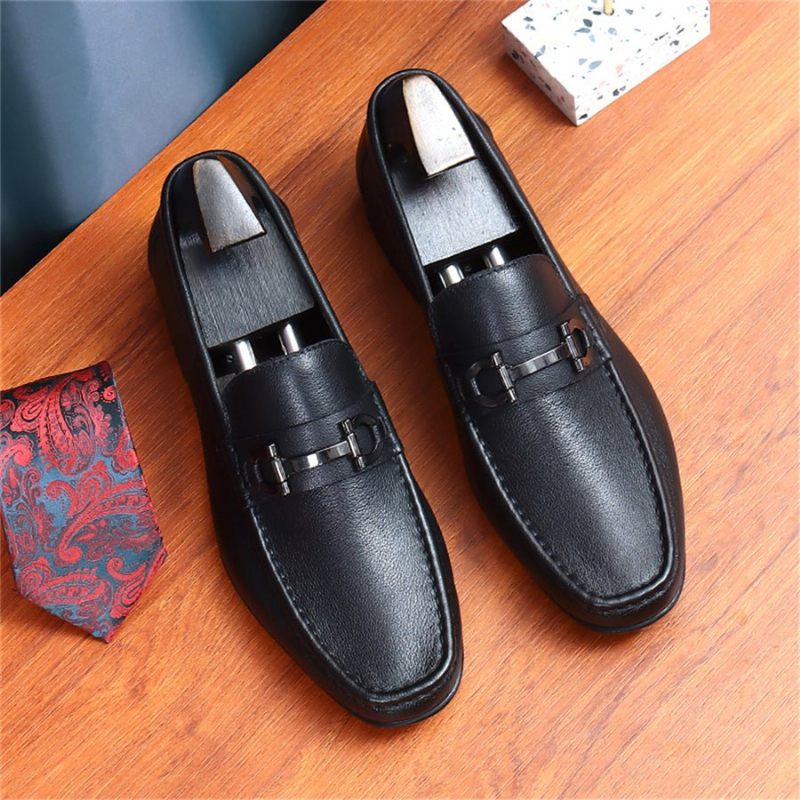 Herren-loafer Hazel Luxuriöse Slip-on-loafer Aus Leder - Schwarz