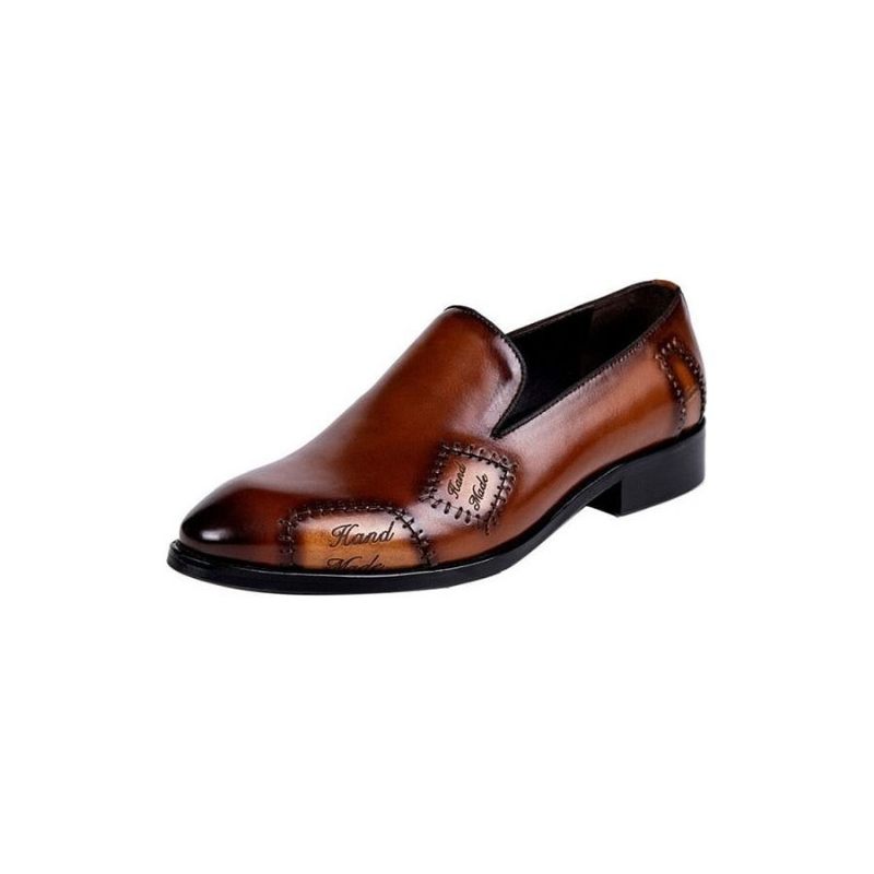 Herren-loafer Klassisch Boss Leder-slip-on-brogue-loafer - Kaffee