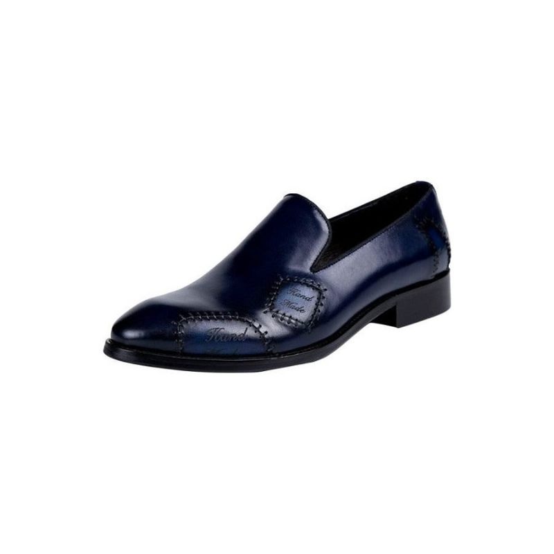 Herren-loafer Klassisch Boss Leder-slip-on-brogue-loafer - Blau