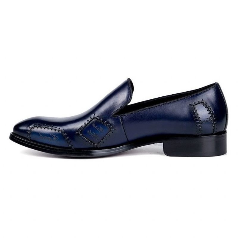 Herren-loafer Klassisch Boss Leder-slip-on-brogue-loafer - Blau