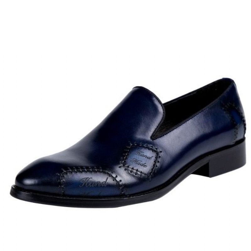 Herren-loafer Klassisch Boss Leder-slip-on-brogue-loafer - Blau