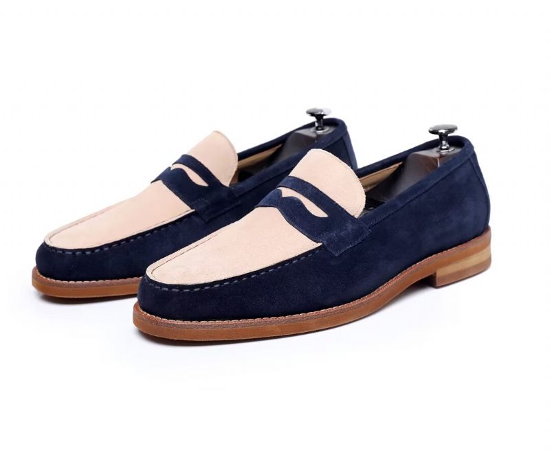 Herren-loafer Klassische Leder-loafer - Blau