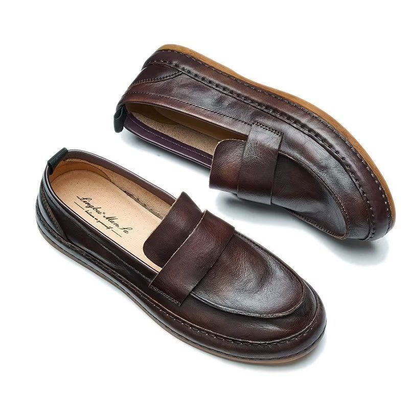 Herren-loafer Lux-slipper Aus Rindsleder - Kaffee