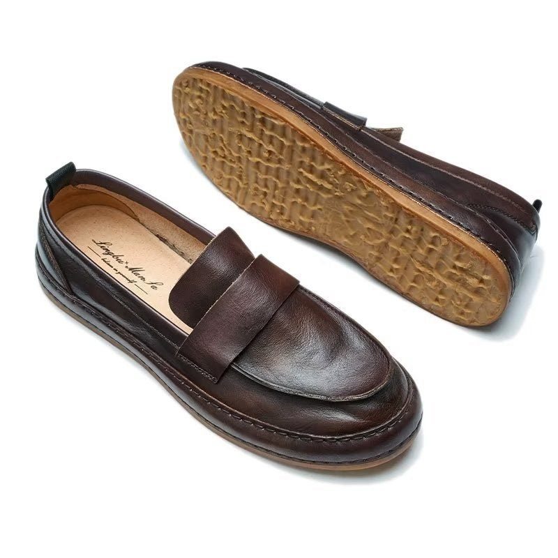 Herren-loafer Lux-slipper Aus Rindsleder - Kaffee