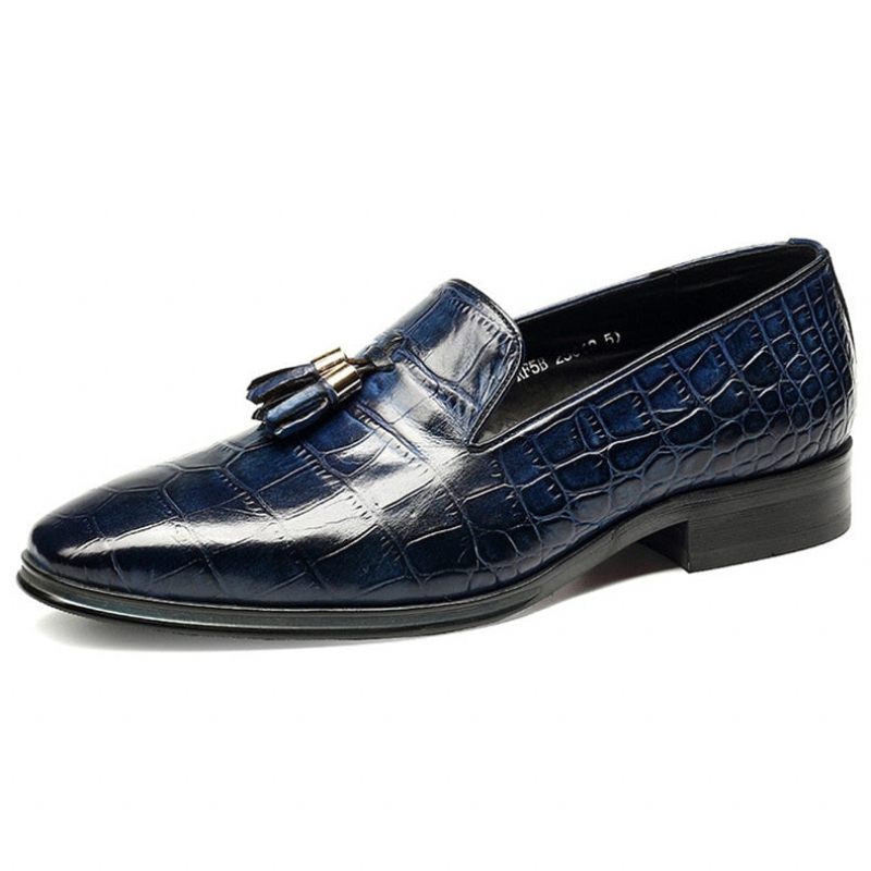 Herren-loafer Luxuriöse Alligator-quasten-slip-on-loafer - Blau