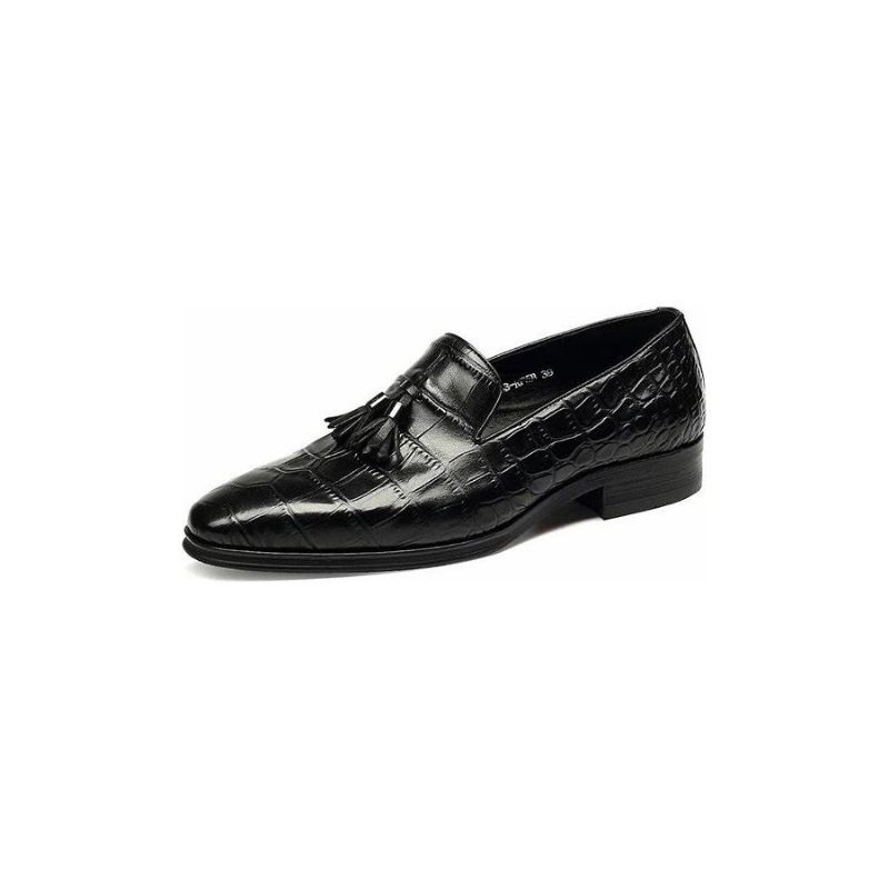 Herren-loafer Luxuriöse Alligator-quasten-slip-on-loafer - Schwarz