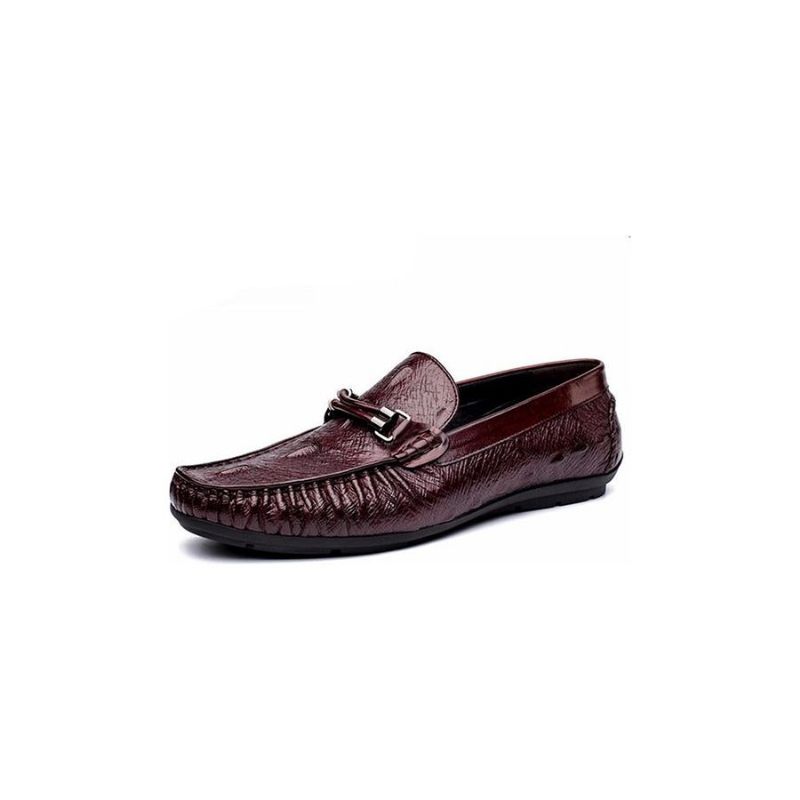 Herren-loafer Luxuriöse Brogue-loafer Aus Croctex-leder - Rot