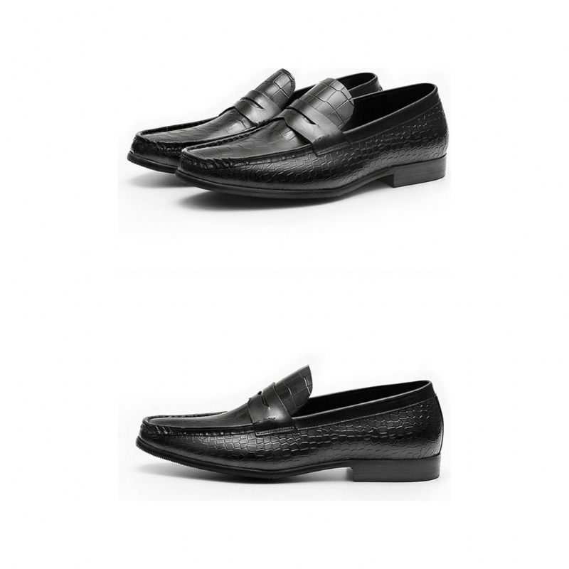 Herren-loafer Luxuriöse Croctex-slip-on-brogues-loafer - Schwarz