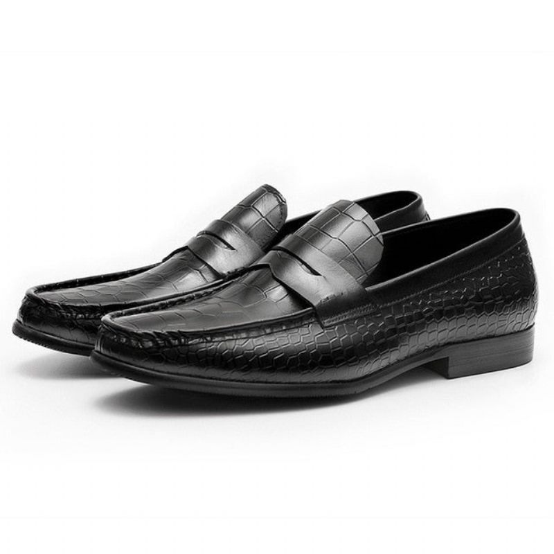 Herren-loafer Luxuriöse Croctex-slip-on-brogues-loafer - Schwarz