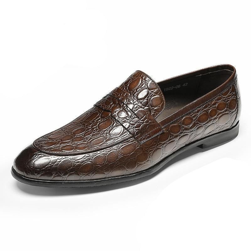 Herren-loafer Luxuriöse Croctex Sommer-slip-on-loafer - Kaffee