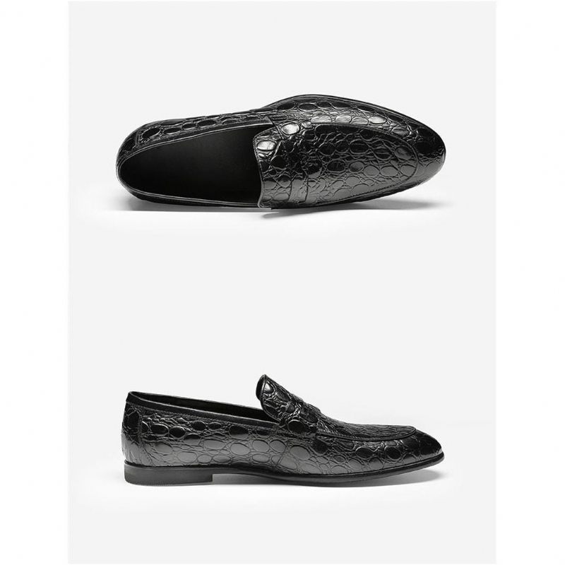 Herren-loafer Luxuriöse Croctex Sommer-slip-on-loafer - Schwarz