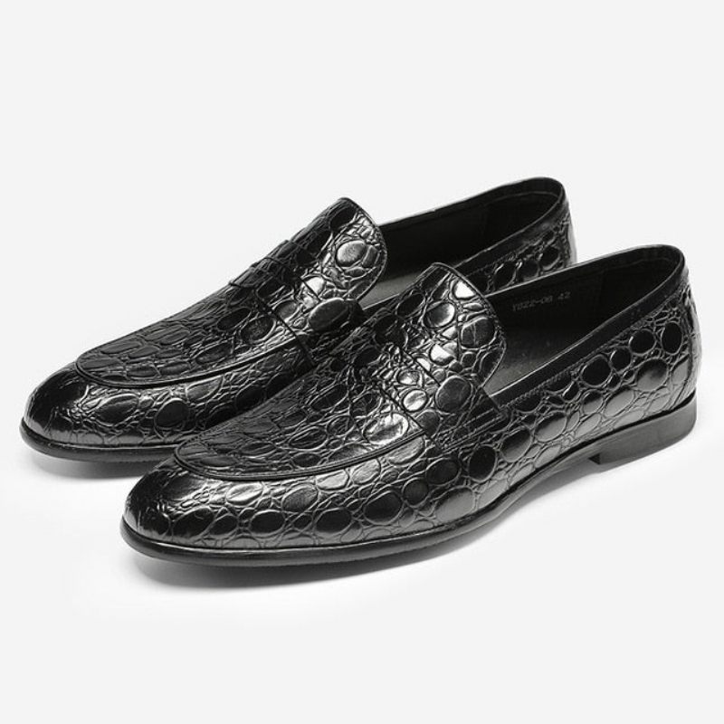 Herren-loafer Luxuriöse Croctex Sommer-slip-on-loafer - Schwarz