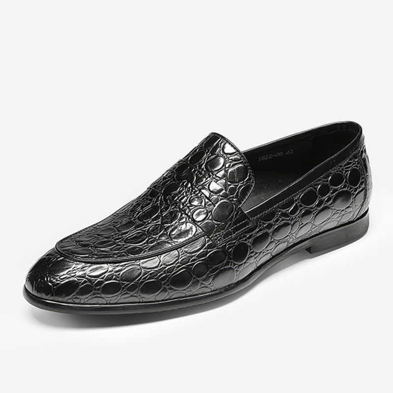 Herren-loafer Luxuriöse Croctex Sommer-slip-on-loafer - Schwarz