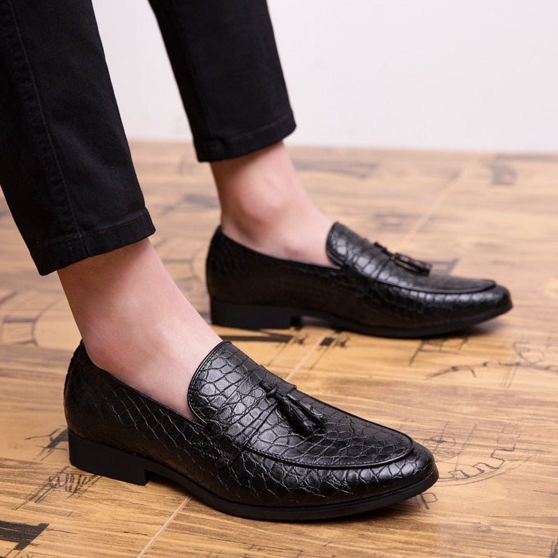 Herren-loafer Luxuriöse Krokodil-loafer - Schwarz