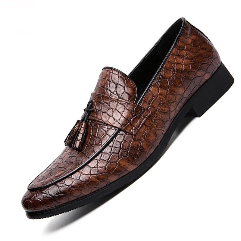 Herren-loafer Luxuriöse Krokodil-loafer - Kaffee