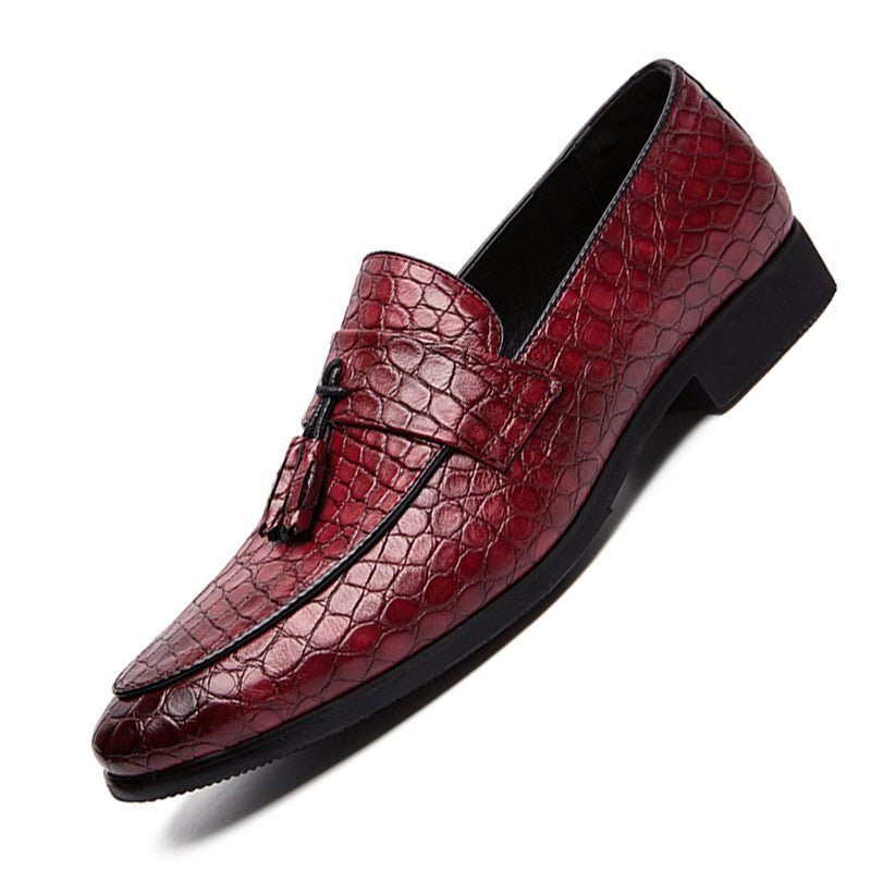 Herren-loafer Luxuriöse Krokodil-loafer - Rot