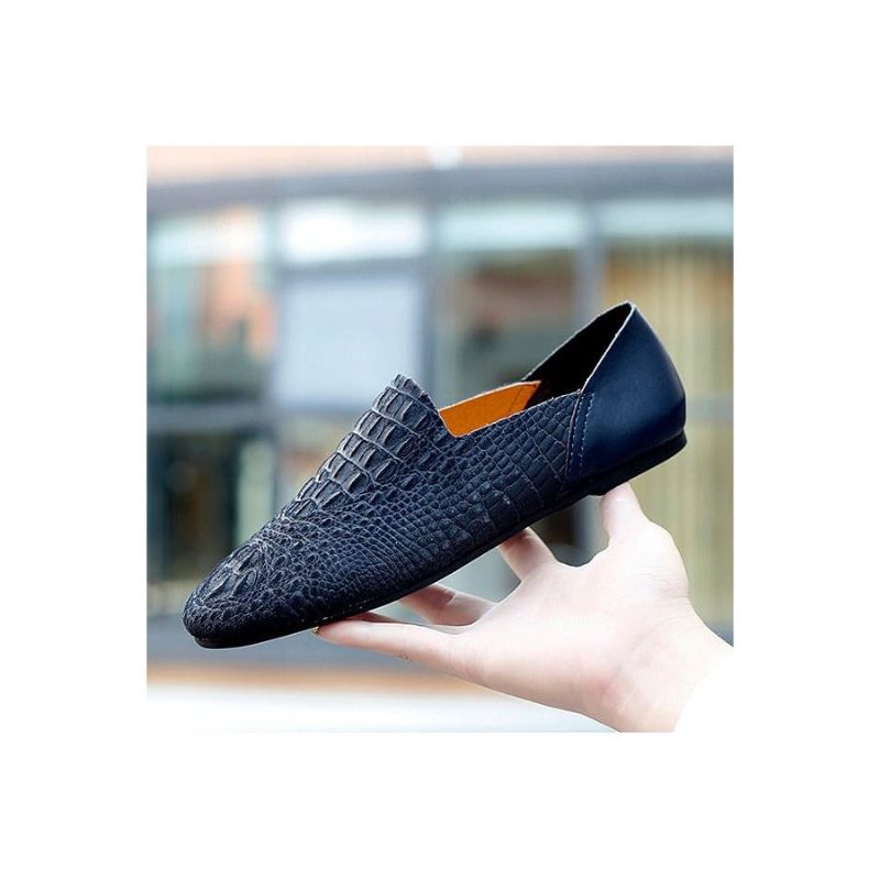 Herren-loafer Luxuriöse Krokodilleder-komfort-loafer Zum Fahren - Blau