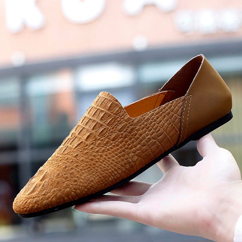 Herren-loafer Luxuriöse Krokodilleder-komfort-loafer Zum Fahren - Kaffee