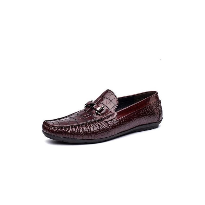 Herren-loafer Luxuriöse Oxford-loafer Aus Krokodilleder Mit Alligatormuster - Rot