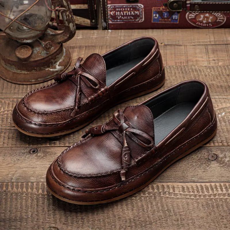 Herren-loafer Luxuriöse Quaste Rindsleder Elegante Slip-ons - Kaffee