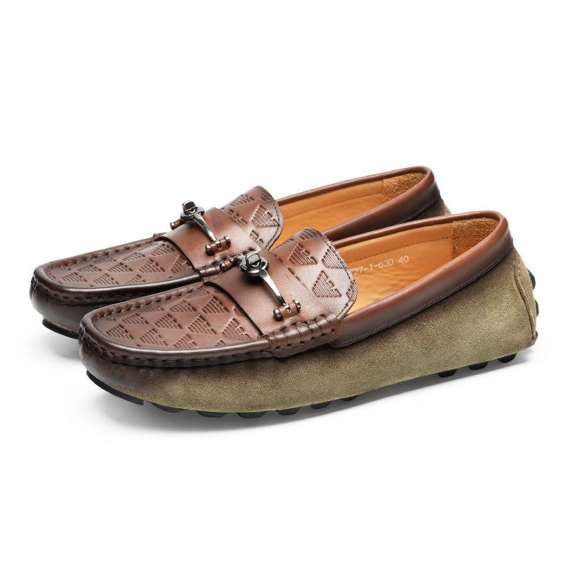 Herren-loafer Luxuriöse Rom-leder-slip-on-bankett-loafer - Grün