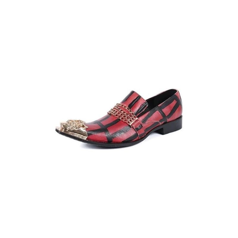 Herren-loafer Luxuriöse Slip-on-loafer Aus Exotischem Leder - Rot