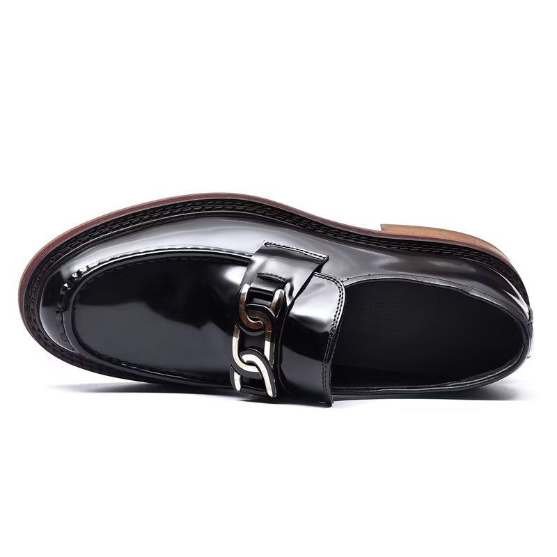 Herren-loafer Luxuriöse Slip-on-schuhe Aus Leder - Schwarz