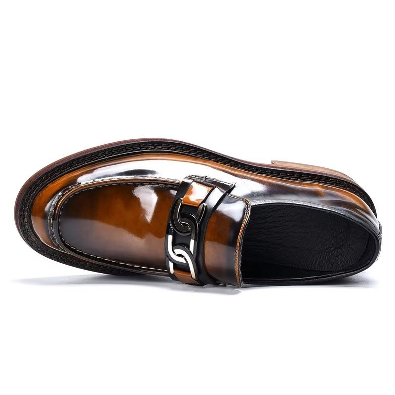 Herren-loafer Luxuriöse Slip-on-schuhe Aus Leder - Kaffee