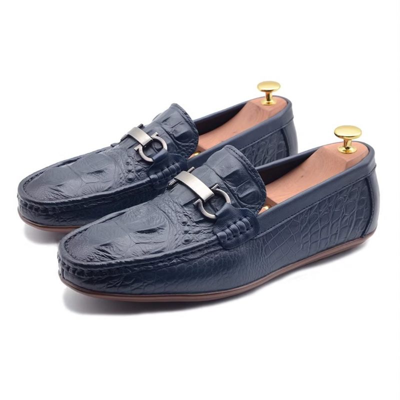 Herren-loafer Luxuriöse Slipper Mit Runder Zehenpartie - Blau