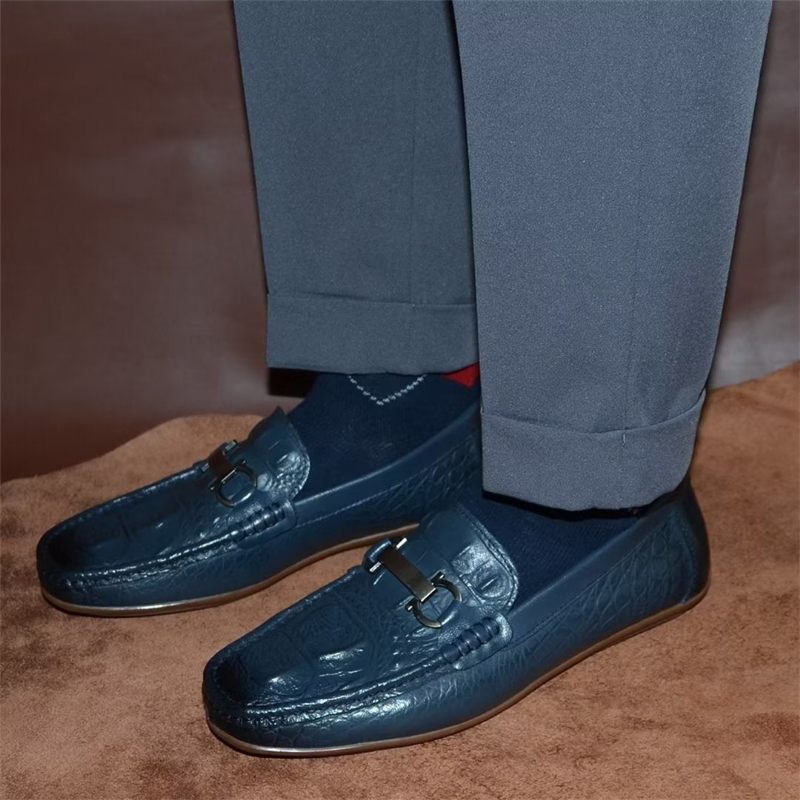 Herren-loafer Luxuriöse Slipper Mit Runder Zehenpartie - Blau