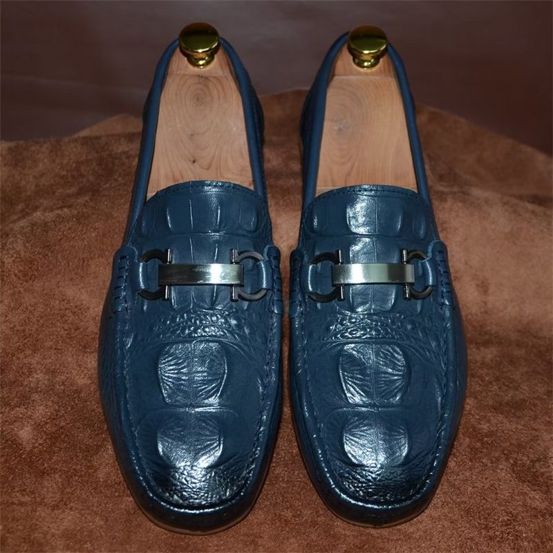 Herren-loafer Luxuriöse Slipper Mit Runder Zehenpartie - Blau