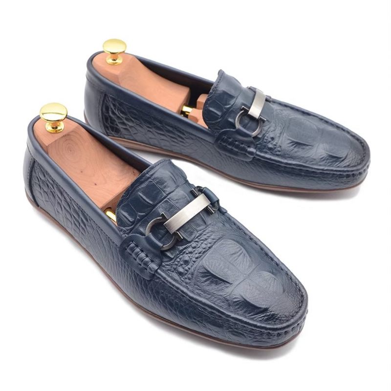 Herren-loafer Luxuriöse Slipper Mit Runder Zehenpartie - Blau