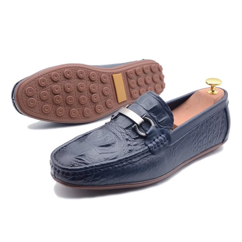 Herren-loafer Luxuriöse Slipper Mit Runder Zehenpartie - Blau