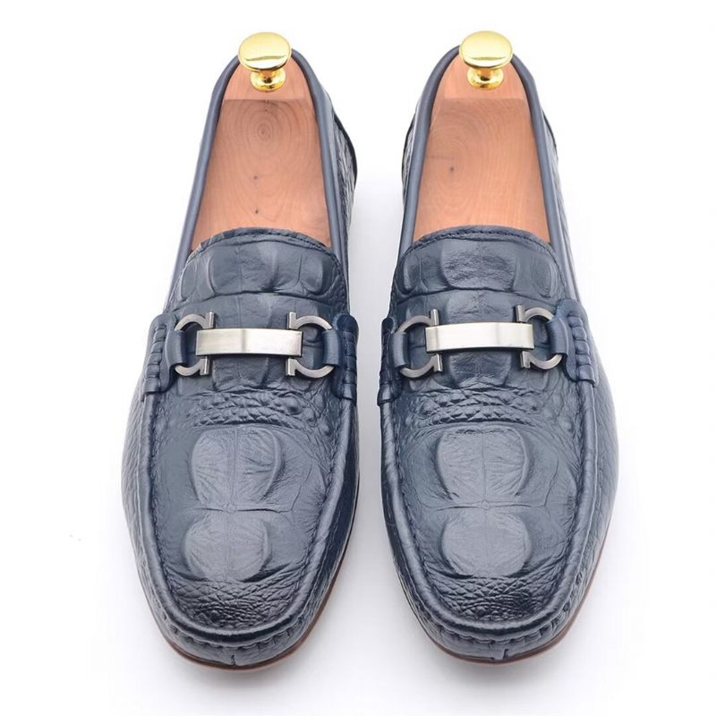 Herren-loafer Luxuriöse Slipper Mit Runder Zehenpartie - Blau