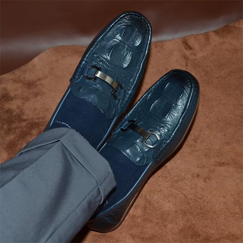 Herren-loafer Luxuriöse Slipper Mit Runder Zehenpartie - Blau