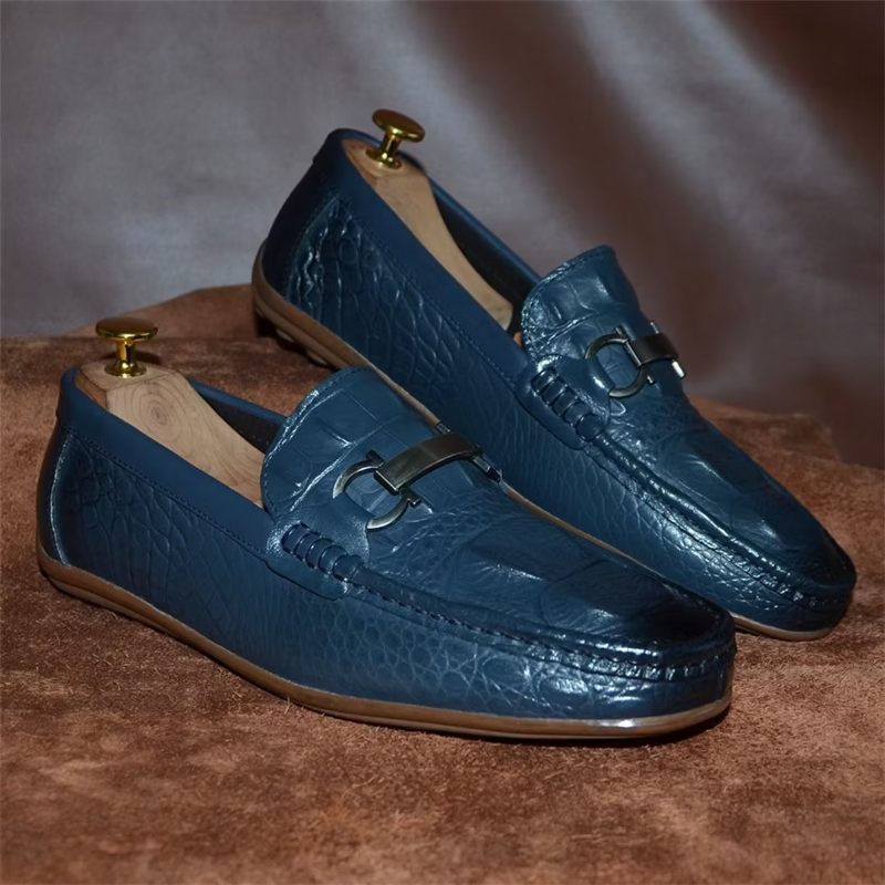 Herren-loafer Luxuriöse Slipper Mit Runder Zehenpartie - Blau