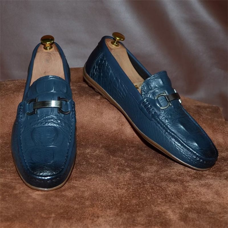 Herren-loafer Luxuriöse Slipper Mit Runder Zehenpartie - Blau