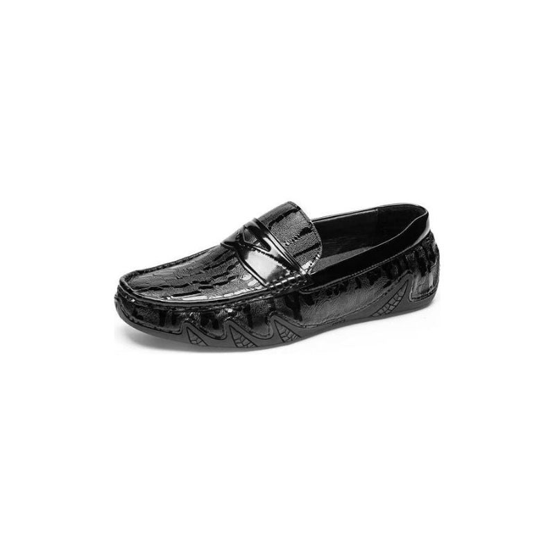 Herren-loafer Mit Krokodilmuster Elegante Slip-on-loafer - Schwarz