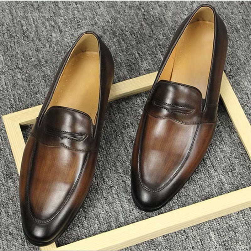 Herren-loafer Mit Krokodilmuster Großzügige Slip-on-loafer - Kaffee